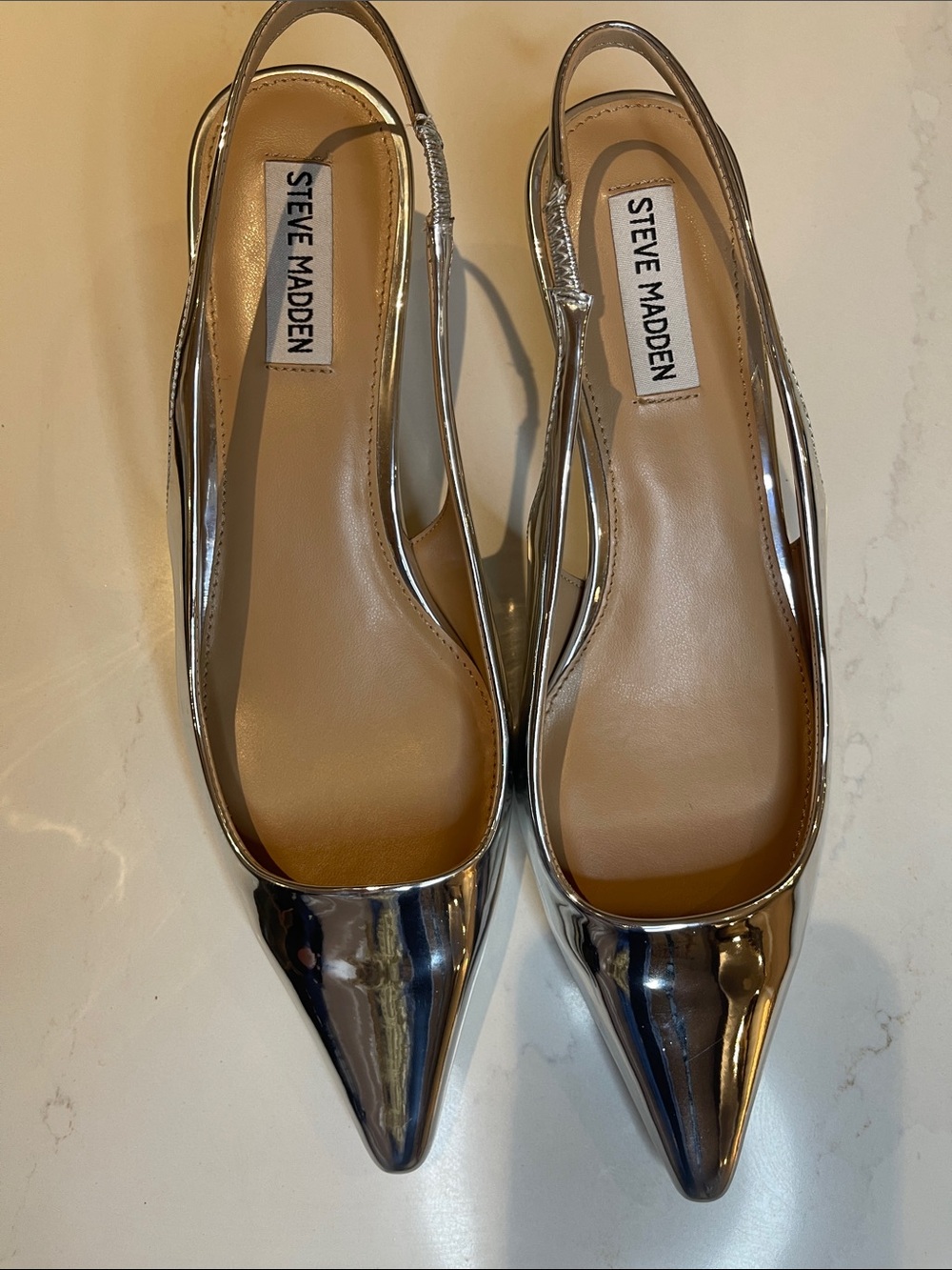 Steve Madden Silver Pointed Slingback Flats - Picture 8 of 8